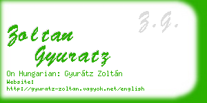 zoltan gyuratz business card